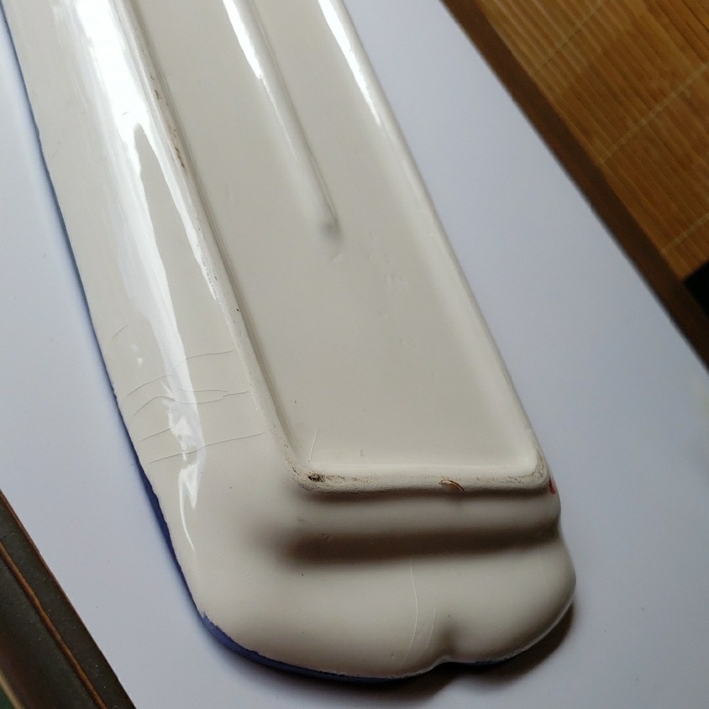 Hand-Painted Rectangular Ceramic Platter 14in - Picture 4 of 7